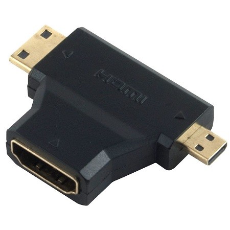 Micro HDMI Male and MINI HDMI Male to HDMI Female T-Converter