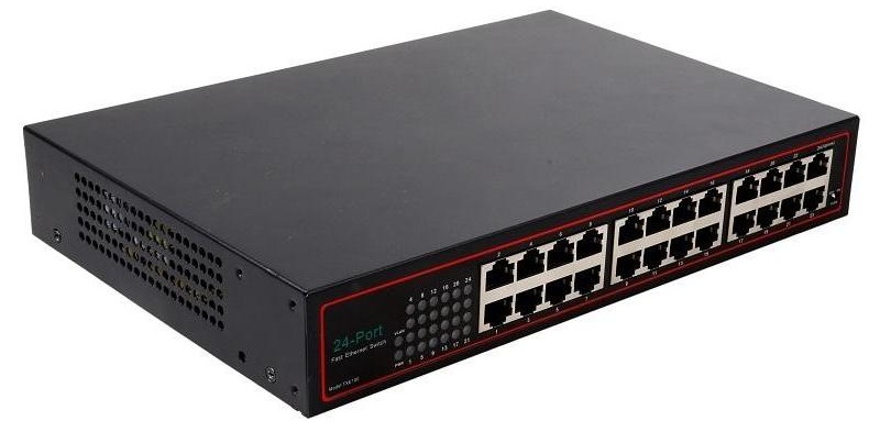 Diew Unmanaged 10/100Mbps 24-Port Metal Switch