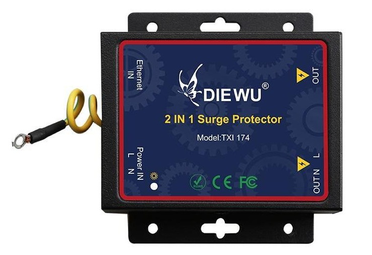 Diewu Surge Protective Device Gigabit Dual RJ45